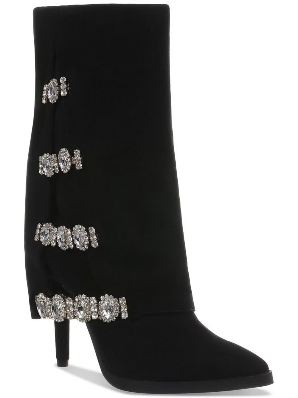 Thalia Sodi Nami Embellished Mid-Calf Boots Black US Size 7.5